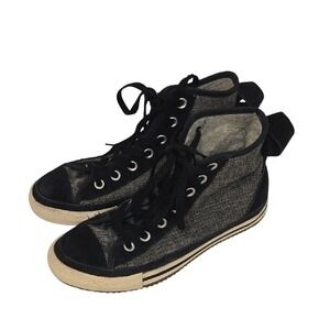 Converse Women's Elise Hi Top Black Faux Fur Suede Sneakers - US Size 7‎